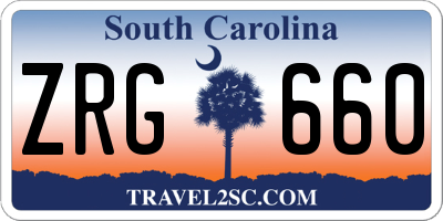 SC license plate ZRG660