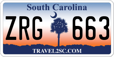 SC license plate ZRG663