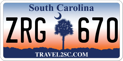 SC license plate ZRG670