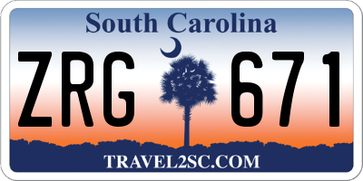 SC license plate ZRG671