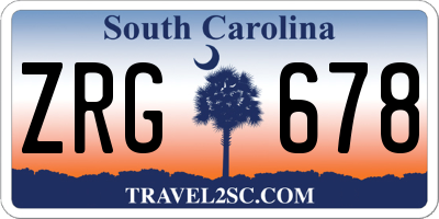SC license plate ZRG678