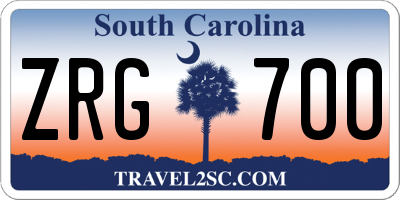 SC license plate ZRG700
