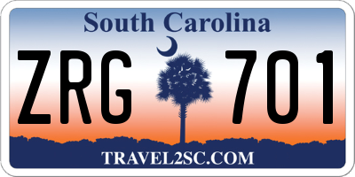SC license plate ZRG701