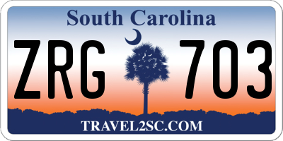 SC license plate ZRG703