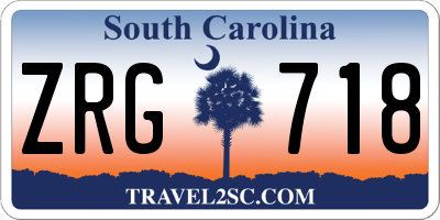 SC license plate ZRG718