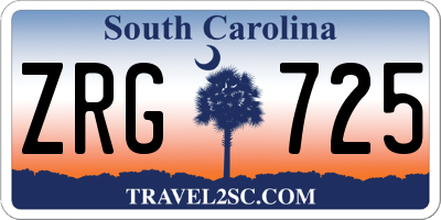 SC license plate ZRG725