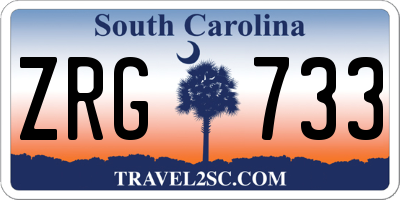 SC license plate ZRG733