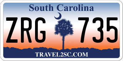 SC license plate ZRG735