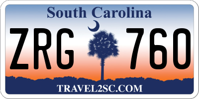 SC license plate ZRG760