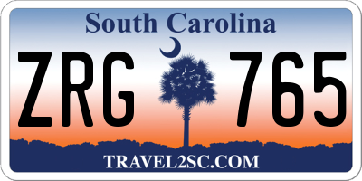 SC license plate ZRG765