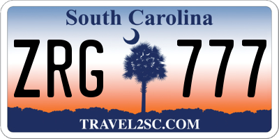 SC license plate ZRG777