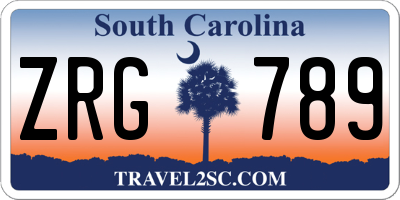 SC license plate ZRG789