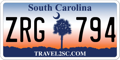 SC license plate ZRG794