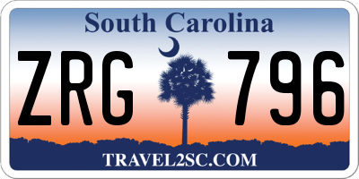 SC license plate ZRG796