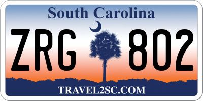 SC license plate ZRG802