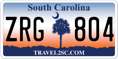 SC license plate ZRG804