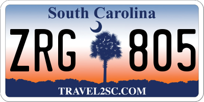 SC license plate ZRG805