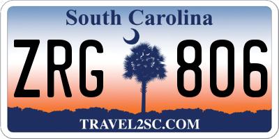 SC license plate ZRG806