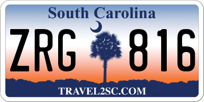 SC license plate ZRG816