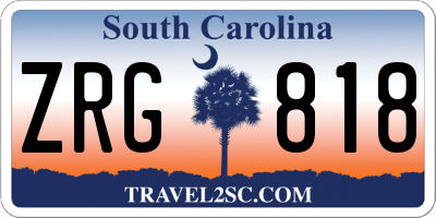 SC license plate ZRG818