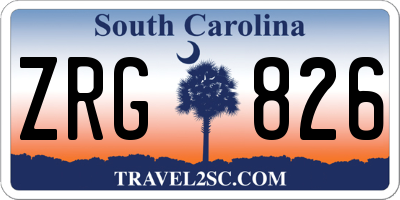 SC license plate ZRG826