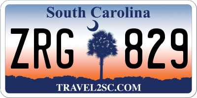 SC license plate ZRG829