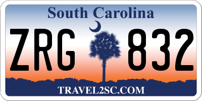 SC license plate ZRG832