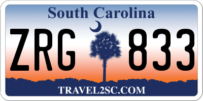 SC license plate ZRG833