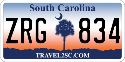 SC license plate ZRG834