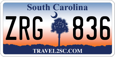 SC license plate ZRG836