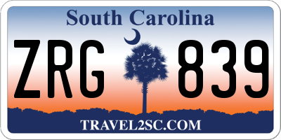 SC license plate ZRG839
