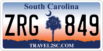 SC license plate ZRG849