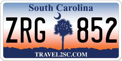 SC license plate ZRG852