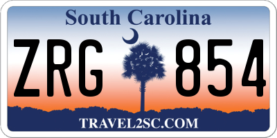 SC license plate ZRG854