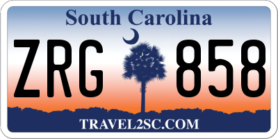 SC license plate ZRG858