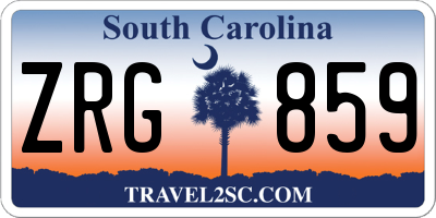 SC license plate ZRG859