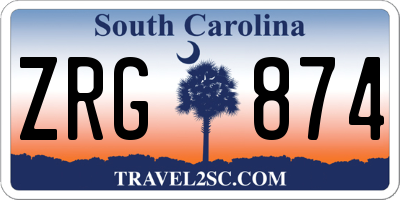 SC license plate ZRG874