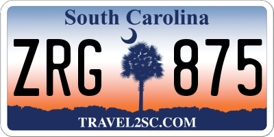 SC license plate ZRG875