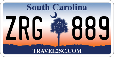 SC license plate ZRG889