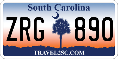 SC license plate ZRG890