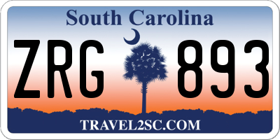 SC license plate ZRG893