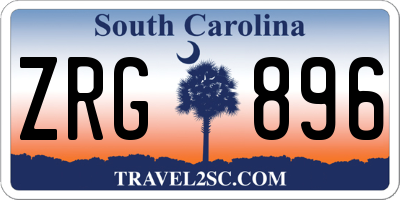 SC license plate ZRG896