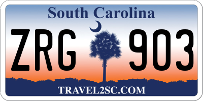 SC license plate ZRG903