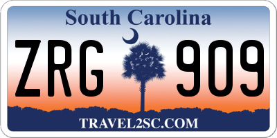 SC license plate ZRG909