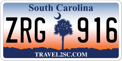 SC license plate ZRG916