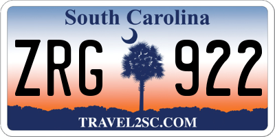 SC license plate ZRG922