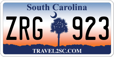 SC license plate ZRG923