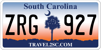 SC license plate ZRG927
