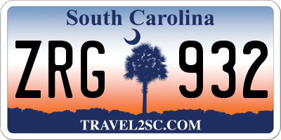 SC license plate ZRG932