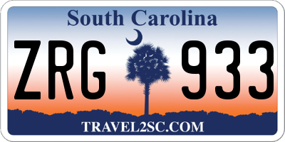 SC license plate ZRG933